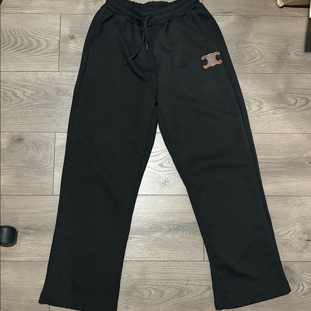 Celine Black Hoodie with Embroidered Logo - Picture 2 of 3